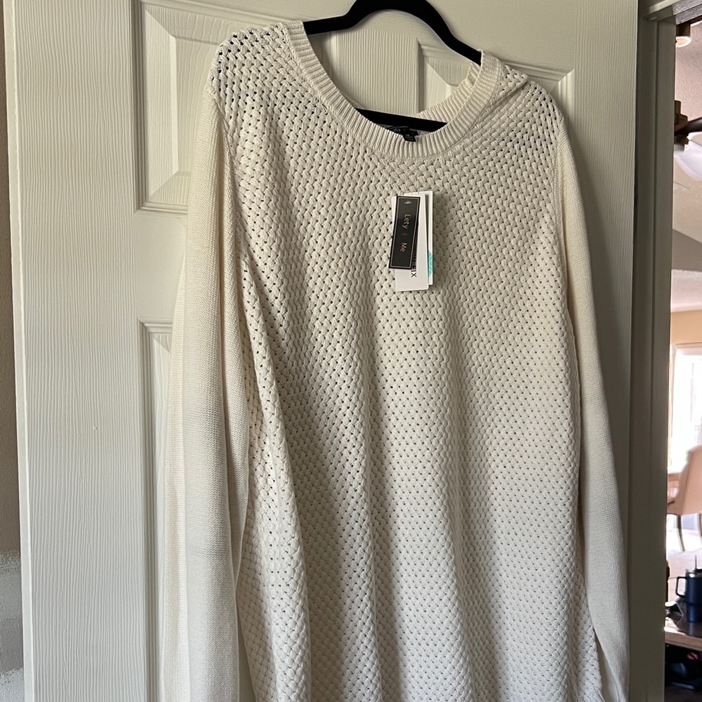 Lety & Me Josey Elbow Patch Sweater 3X Cream Knit Stitch Fix NWT
